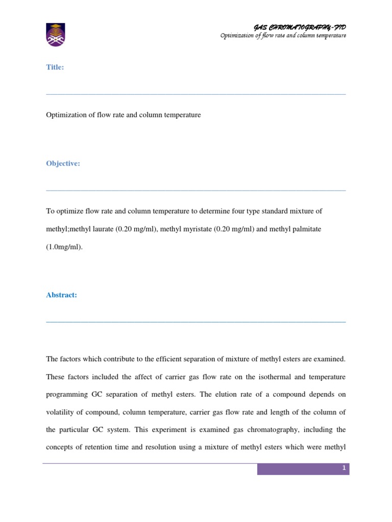 Optimize Gas Chromatography Parameters | PDF | Gas Chromatography ...