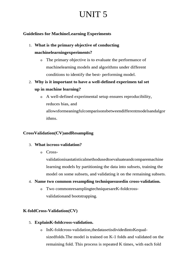 Machine Learning Experiment Guidelines | PDF | Cross Validation ...
