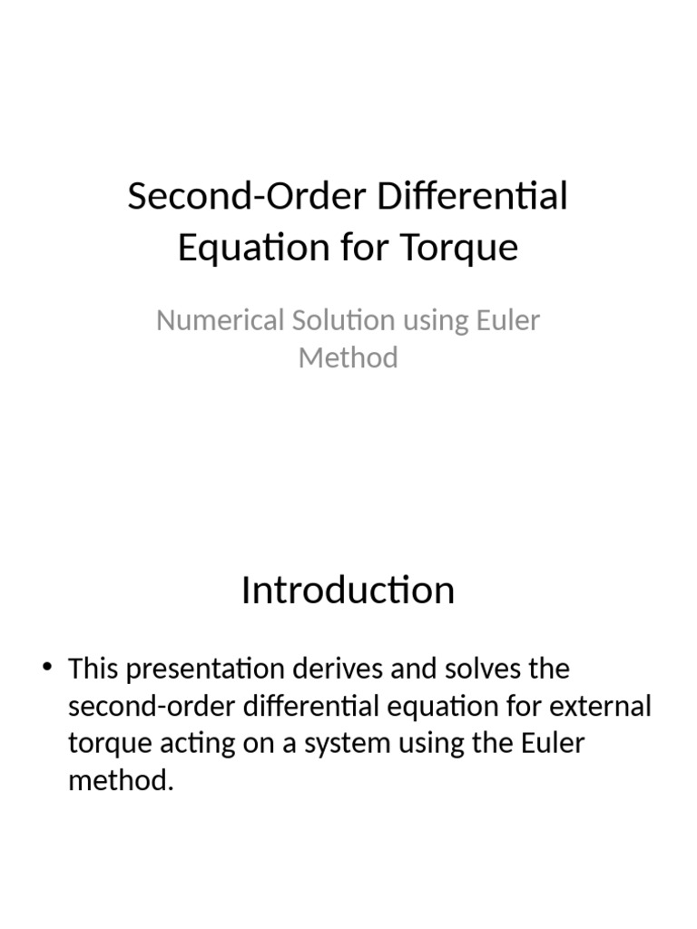 Second Order Torque Solution | PDF