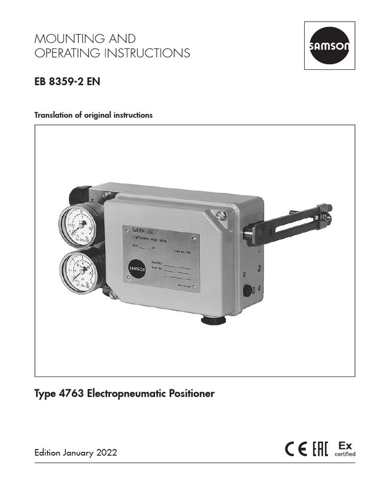 SAMSON Type 4763 Positioner Manual | PDF | Safety | Valve