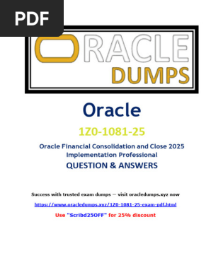 1Z0 1081 25 PDF Dumps | PDF | Metadata | Oracle Corporation