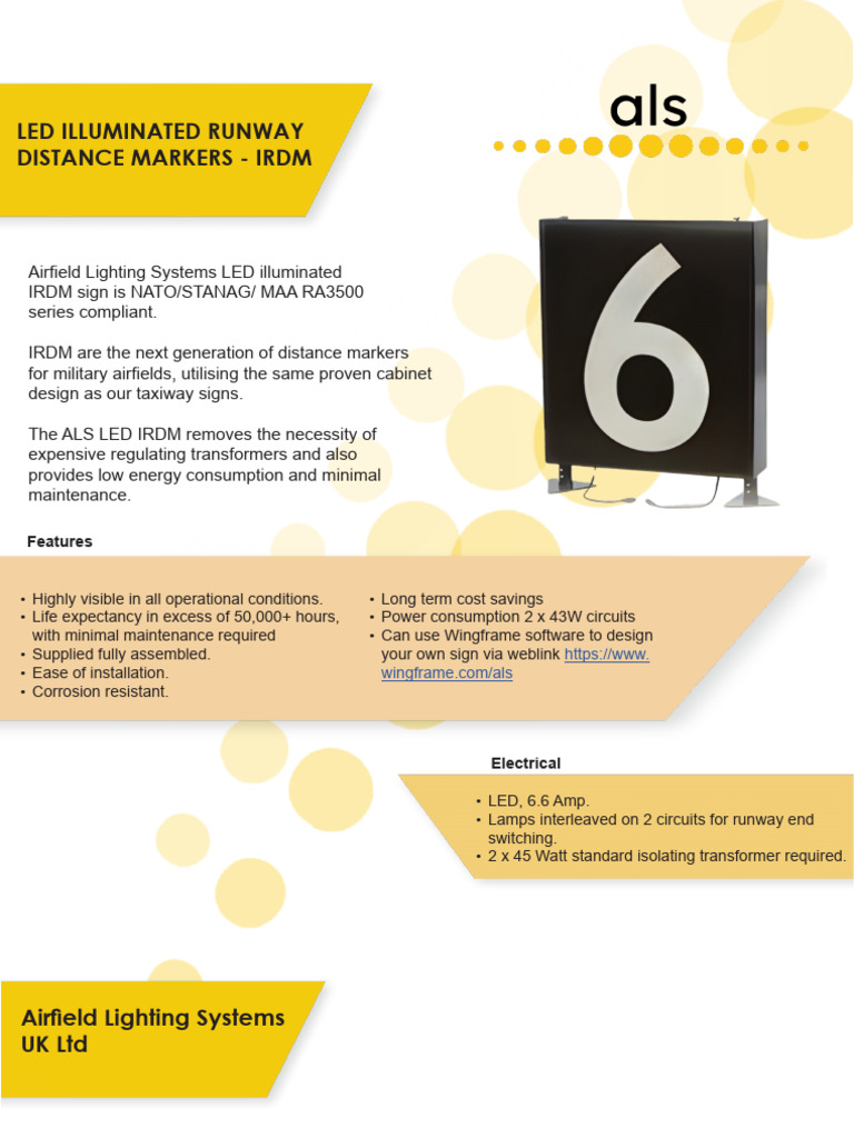 ALS Sign-IRDM Runway Distance Marker | PDF | Runway | Lighting