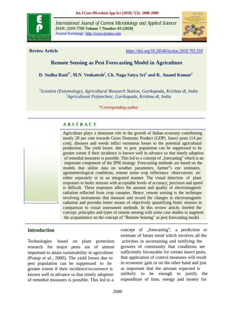 Remote Sensing in Ipm | PDF | Remote Sensing | Infrared