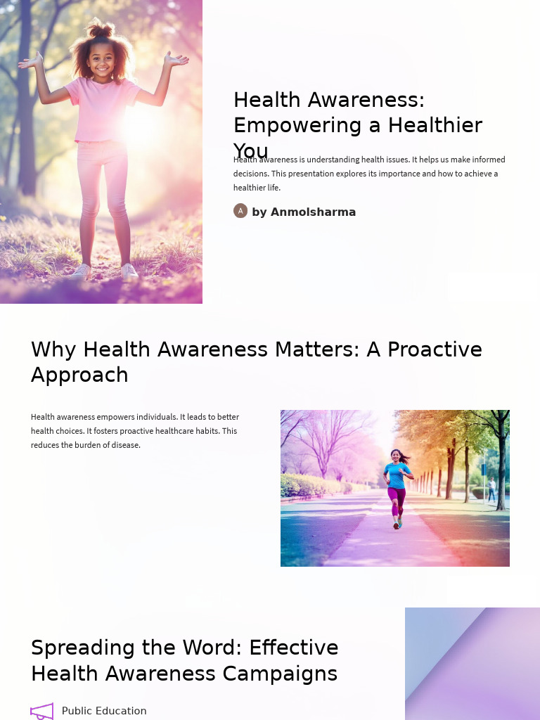 Health Awareness Empowering A Healthier You | PDF | Preventive ...