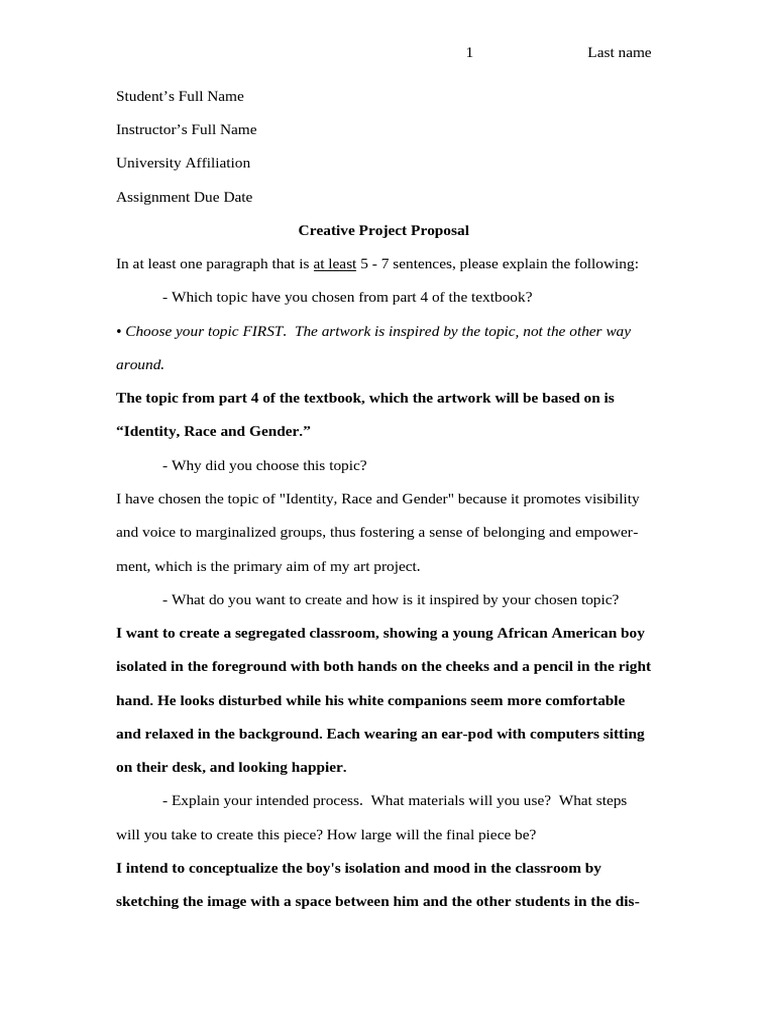 Creative Project on Identity and Race | PDF | Human Communication