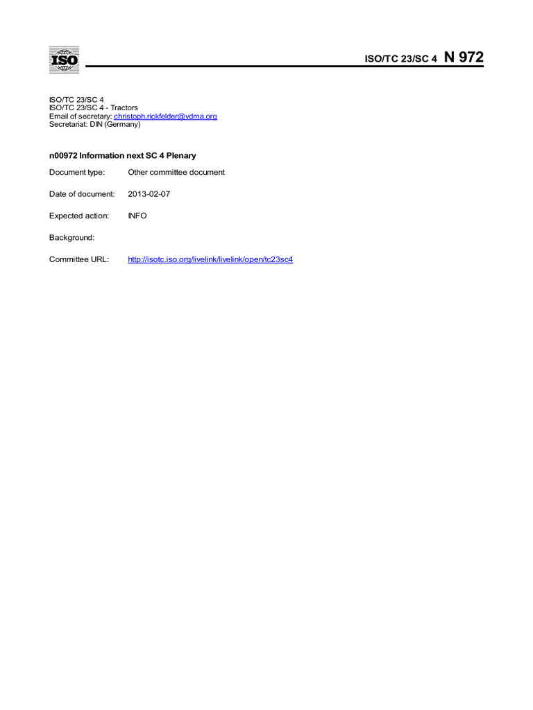 ISO-TC23-SC4 N0972 n00972 Information Next SC 4 Plenary | PDF ...