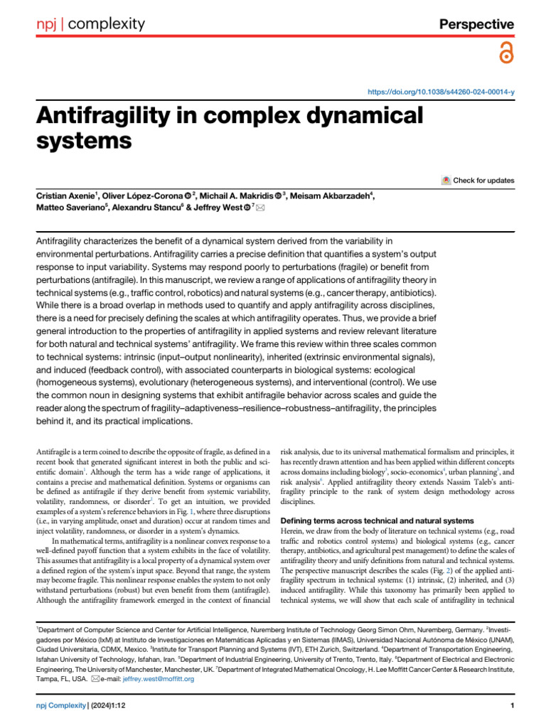 Antifragility in Complex Systems Explained | PDF | System | Ecology