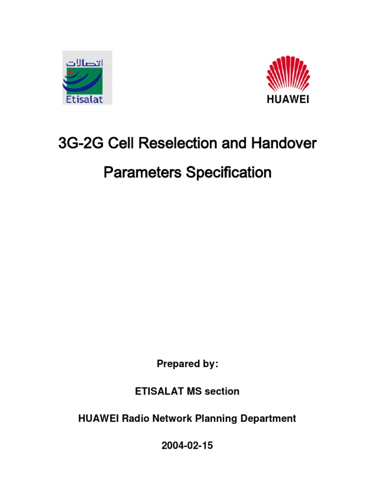 3G-2G Reselection & Handover Specs | PDF | Hysteresis | Decibel