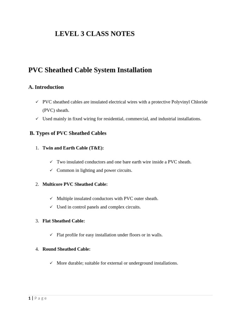 PVC Cable and Conduit Installation Guide | PDF | Electrical Wiring ...