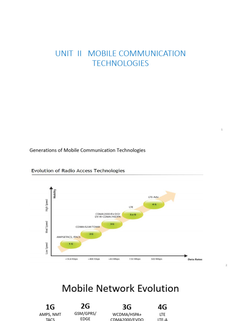 Mobile Communication Technology Generations | PDF | General Packet ...