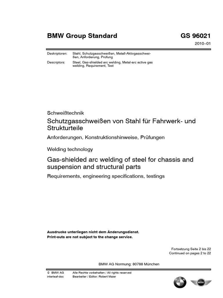 47.GS 96021 - Gas-Shielded Arc Welding of Steel For Chassis and | PDF