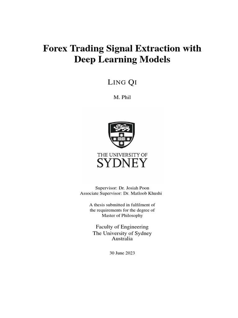 Forex Trading Signal Extraction With Deep Learning Models: ING I | PDF ...