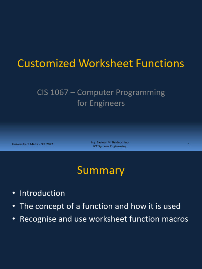 Ise3 Customised Worksheet Functions | PDF