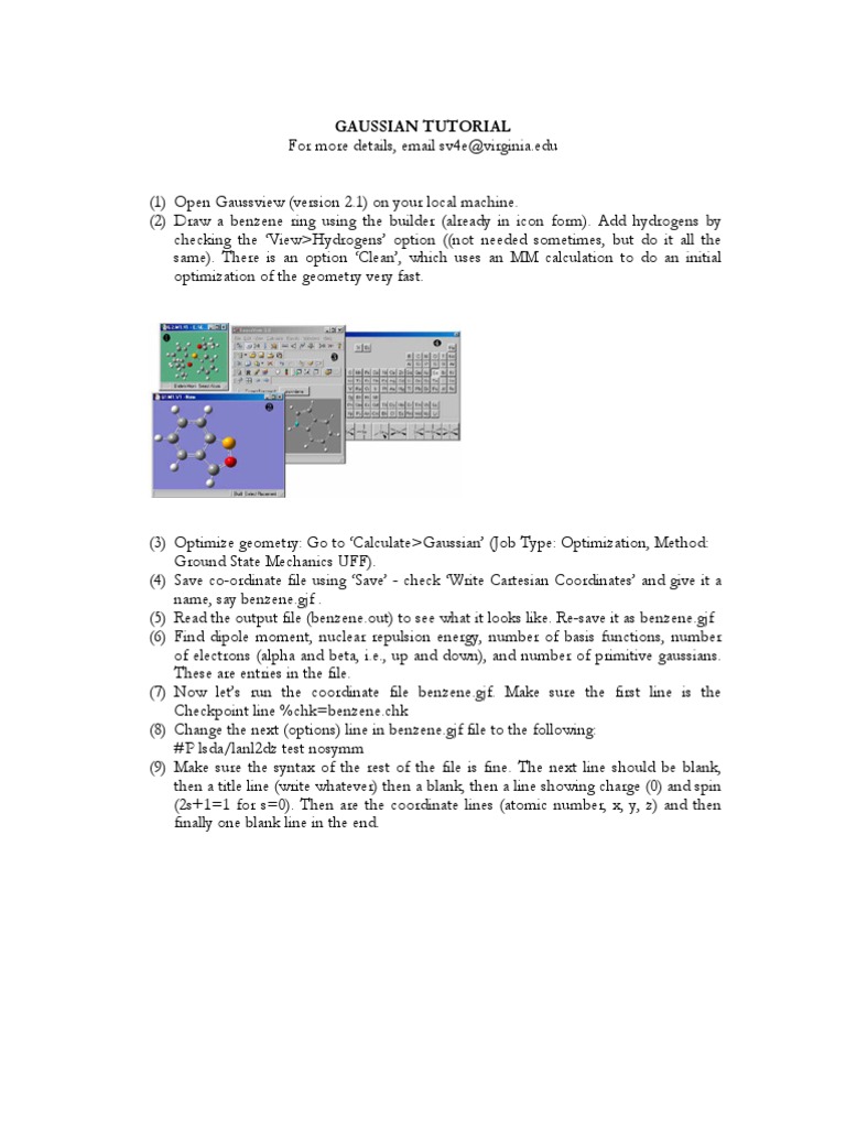 Gaussian Tutorial | PDF