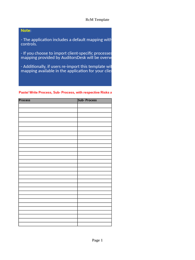 Risk Control Matrix Template Guide | PDF