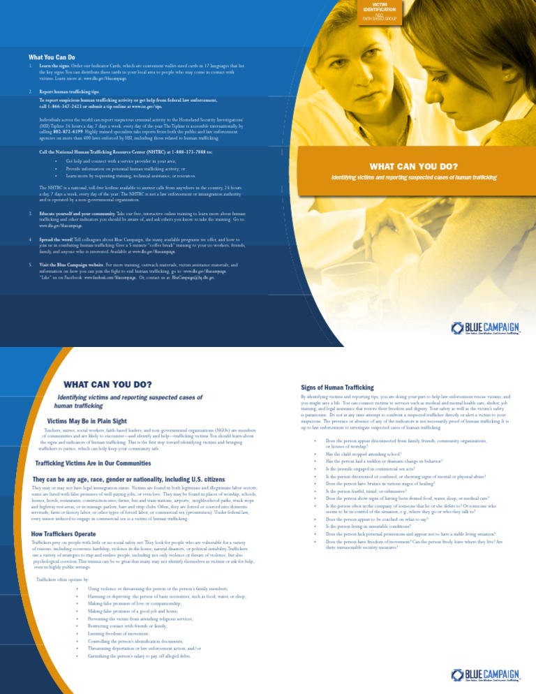 BC Pamphlet Victim Id Ngo English | PDF | Human Trafficking ...