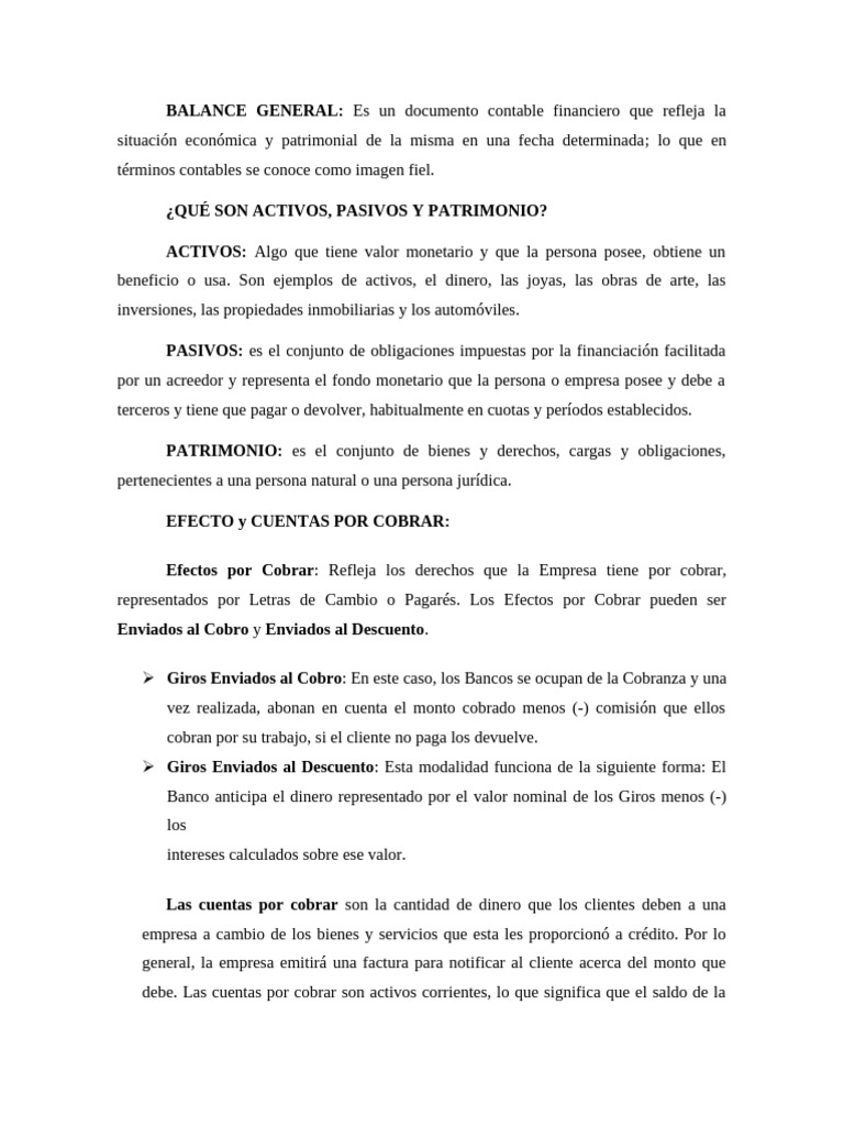 Conceptos Clave del Balance General | PDF | Contabilidad | Economía ...