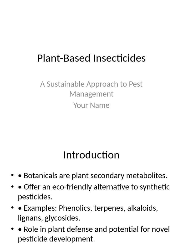 Plant-Based Insecticides Overview | PDF | Insecticide | Pesticide