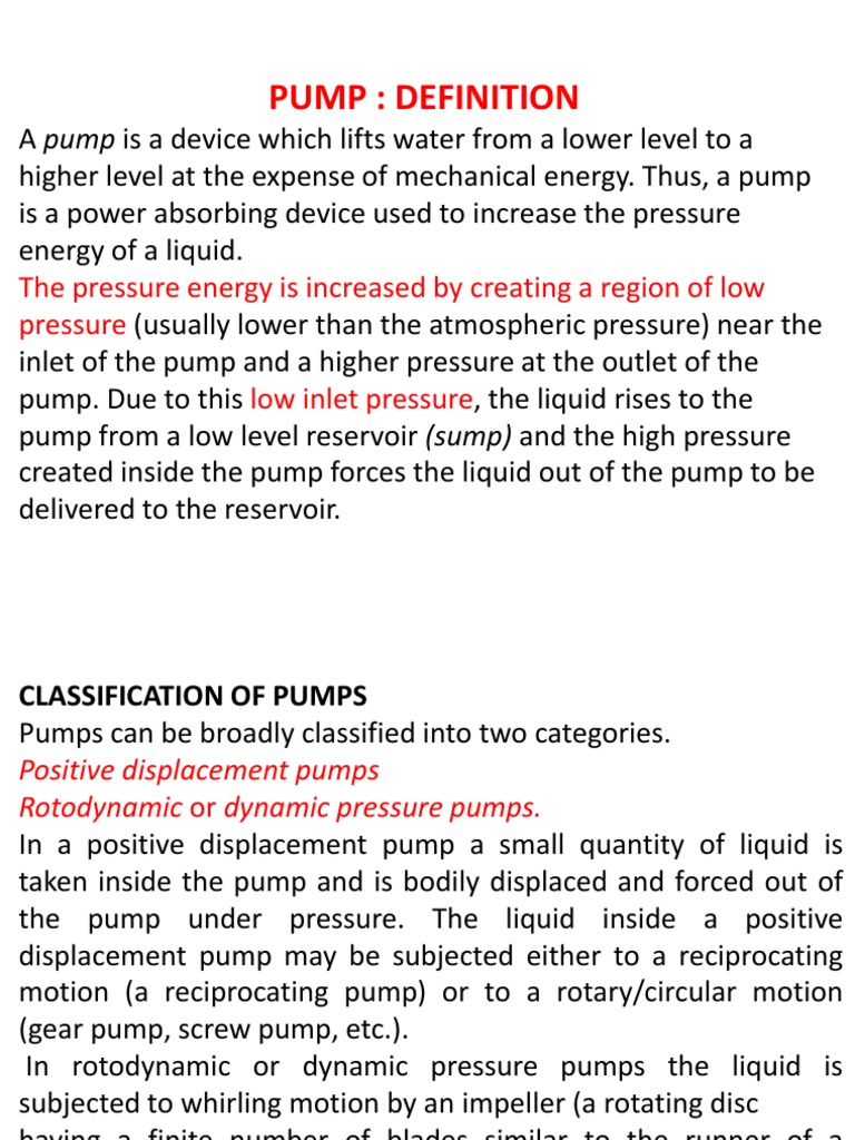 Understanding Pump Types and Functions | PDF