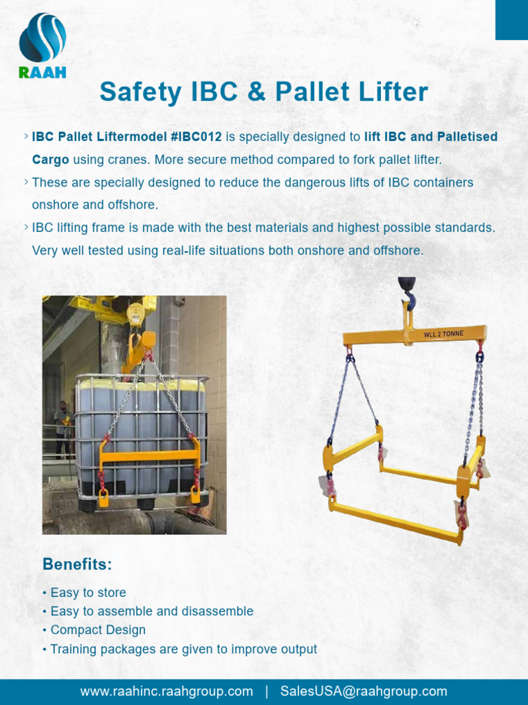 Ibc Pallet Lifter Raah Inc Pdf