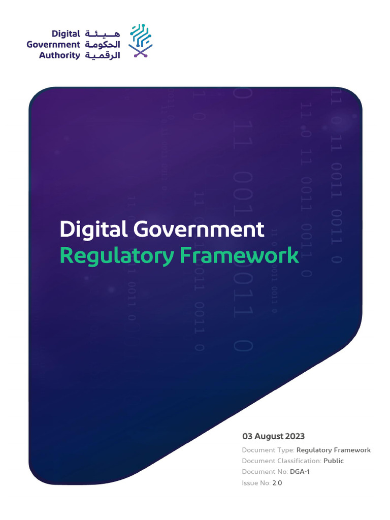 Digital Government Regulatory Framework | PDF | Governance | Policy