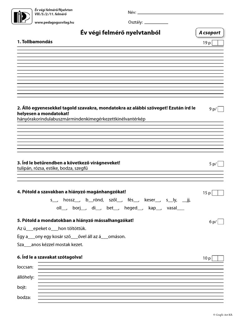 Pip 1705 Mnyelv 2o FL Felm 11 | PDF