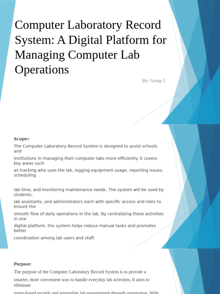 Computer Lab Management System Overview | PDF | Databases | Software ...