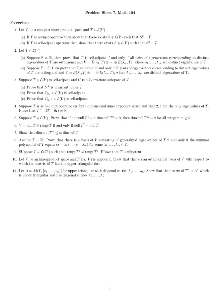 Problem Sheet 7 | PDF
