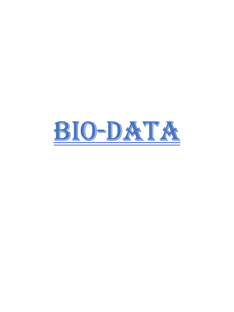 Bio Data | PDF
