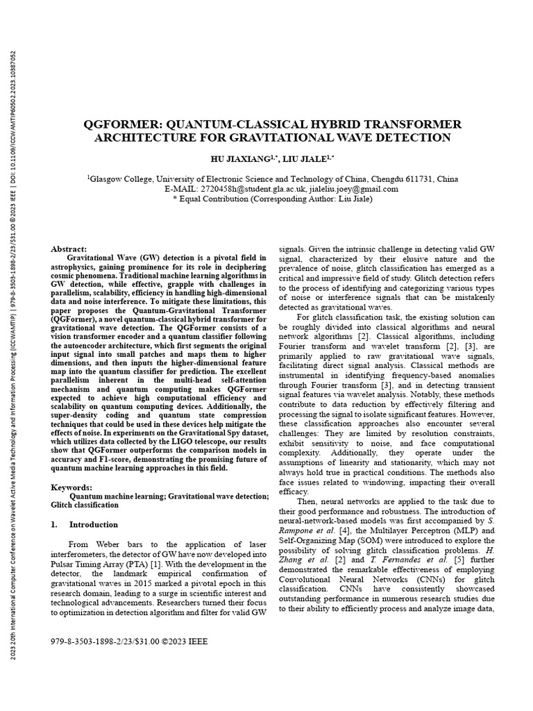 Quantum-Classical Transformer for GW Detection | PDF | Machine Learning ...
