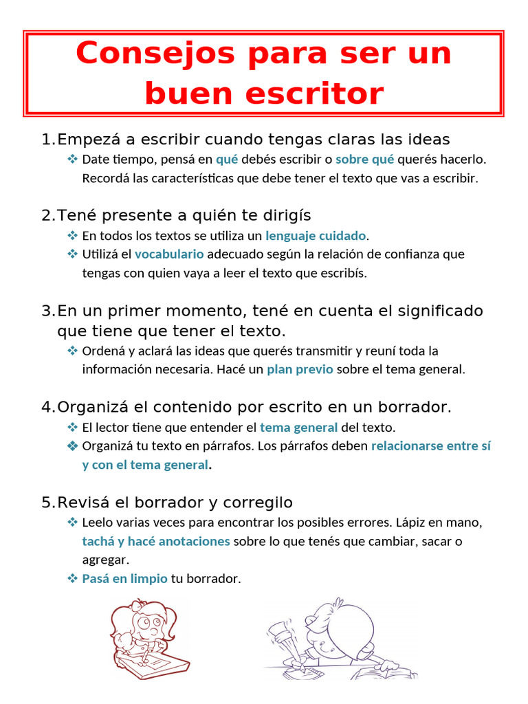 Consejos para ser un buen escritor | PDF | Adjetivo | Pronombre