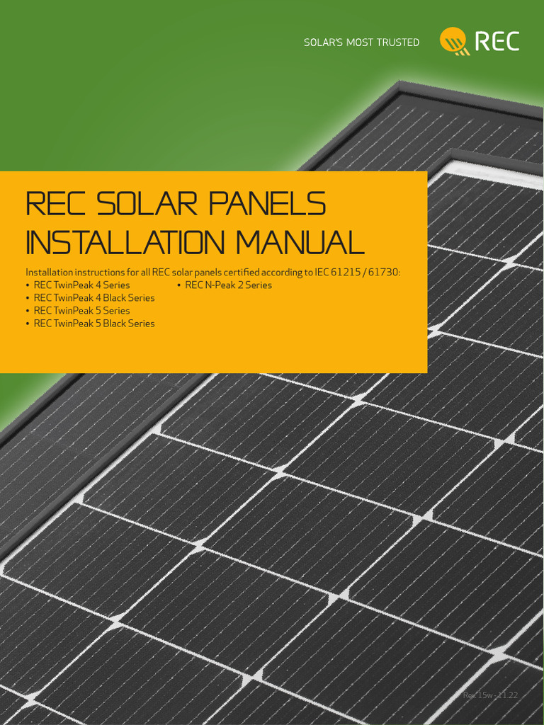 REC Solar Panels Installation Guide | PDF | Solar Panel | Direct Current