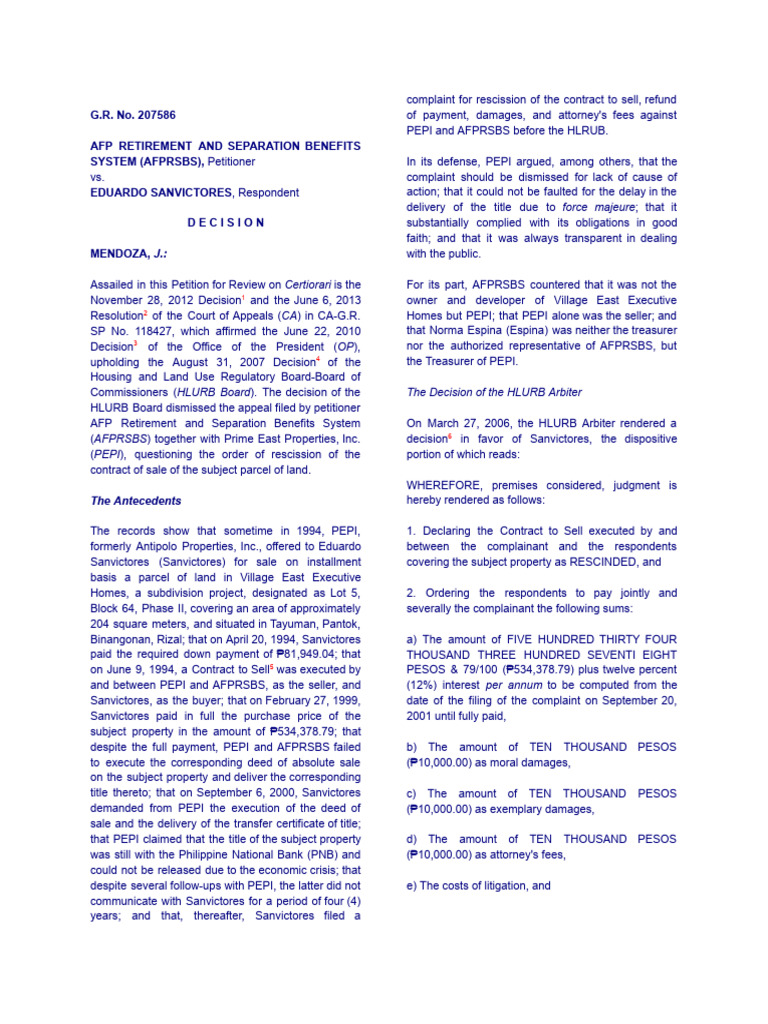 AFP Retirement Benefits Case Summary | PDF | Civil Law (Legal System ...