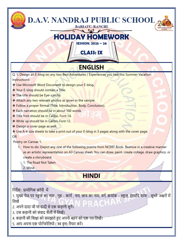 Class 9 Holiday Homework Guide | PDF | Computer Data Storage | Cell ...