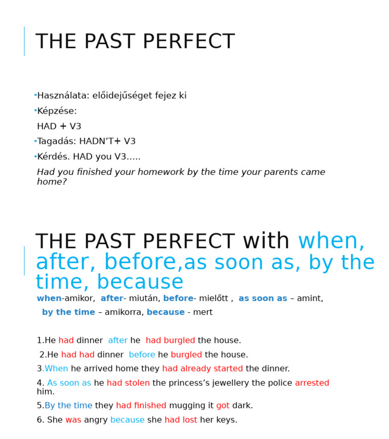 The Past Perfect | PDF