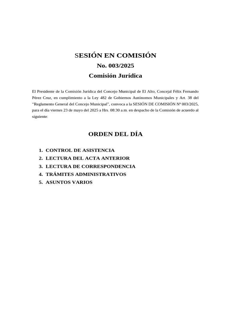 Sesión Interna Comisión Juridica #3 | PDF | Gobierno