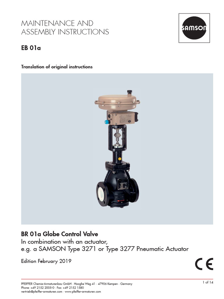 BR 01a Control Valve Assembly Guide | PDF | Valve | Screw