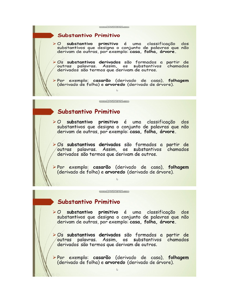 Primitivo e Derivado Explicação | PDF