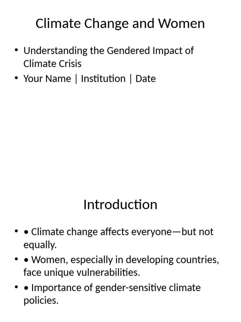 Gendered Impact of Climate Change on Women | PDF