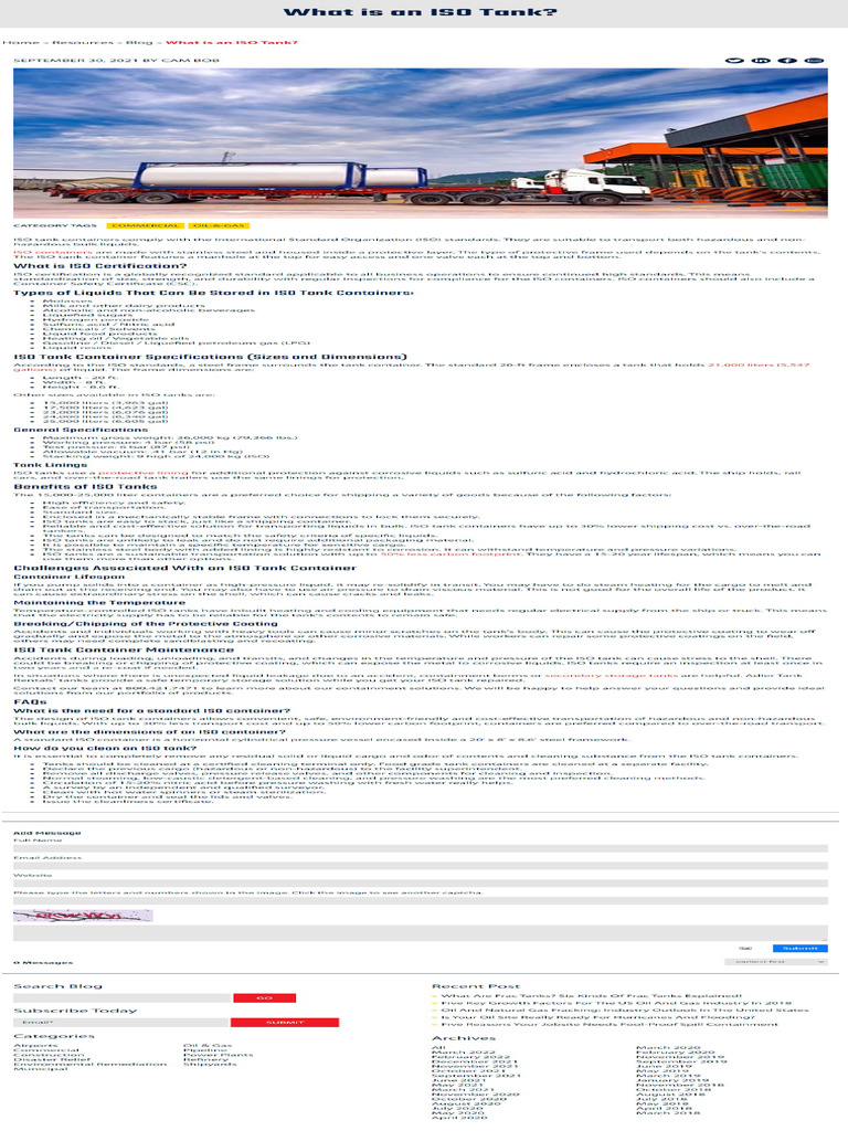 Iso Tank | PDF