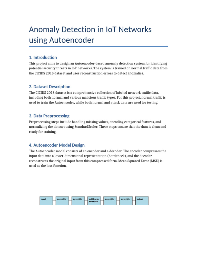 Autoencoder IoT Threat Detection Report | PDF