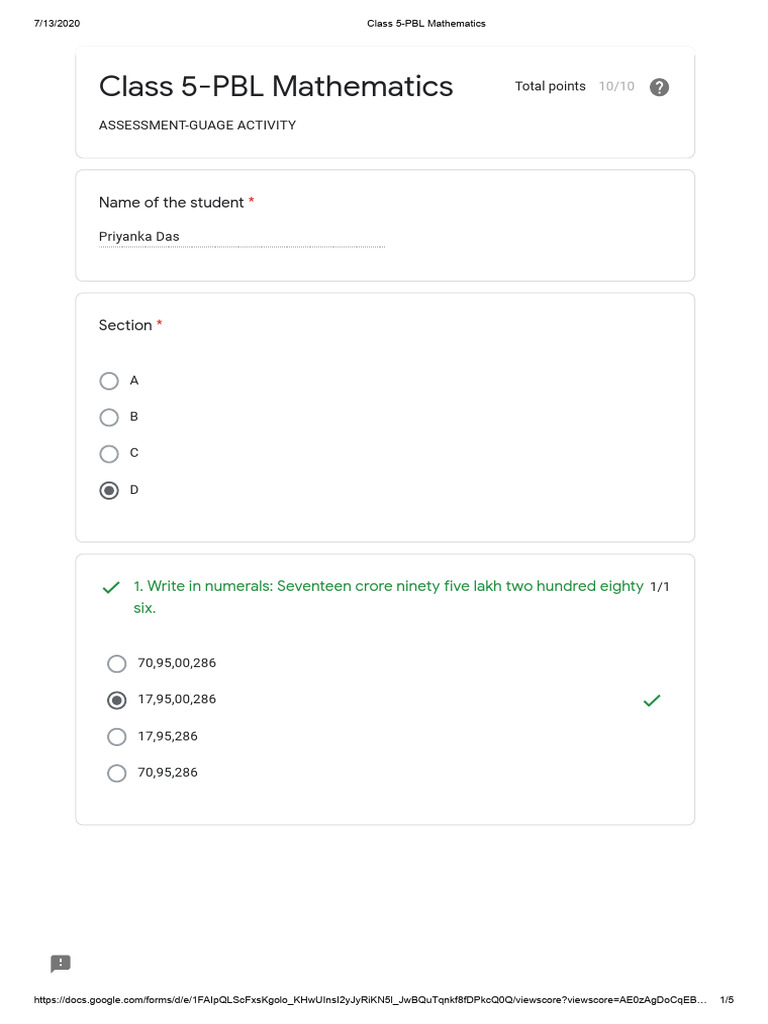 Class 5 PBL Maths Assessment Guide | PDF | Mathematics | Arithmetic