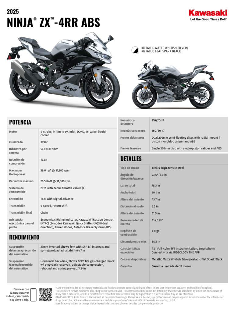 ZX4RR | PDF | Horsepower | Anti Lock Braking System