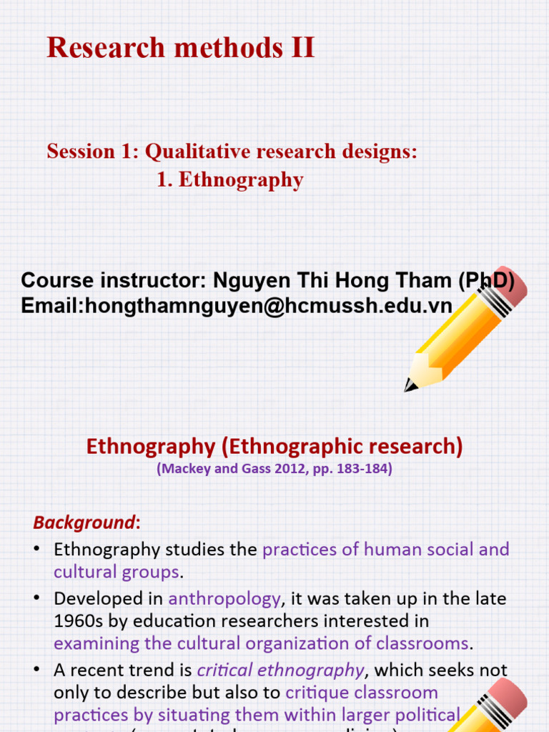 Ethnography in Qualitative Research | PDF | Ethnography | Learning