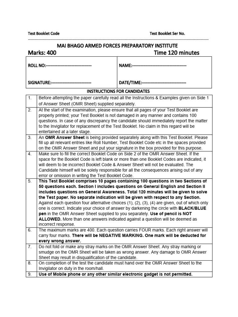 Armed Forces Test Booklet Instructions | PDF | Aquarium