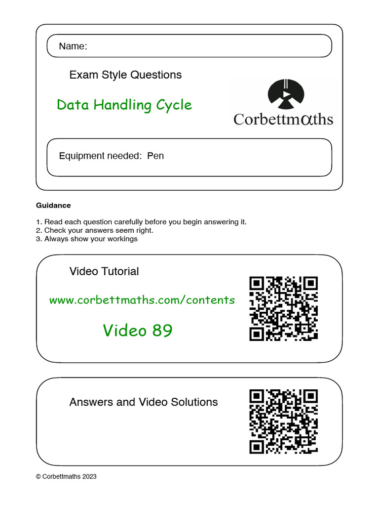 Data Handling Cycle Exam Questions | PDF | Methodology