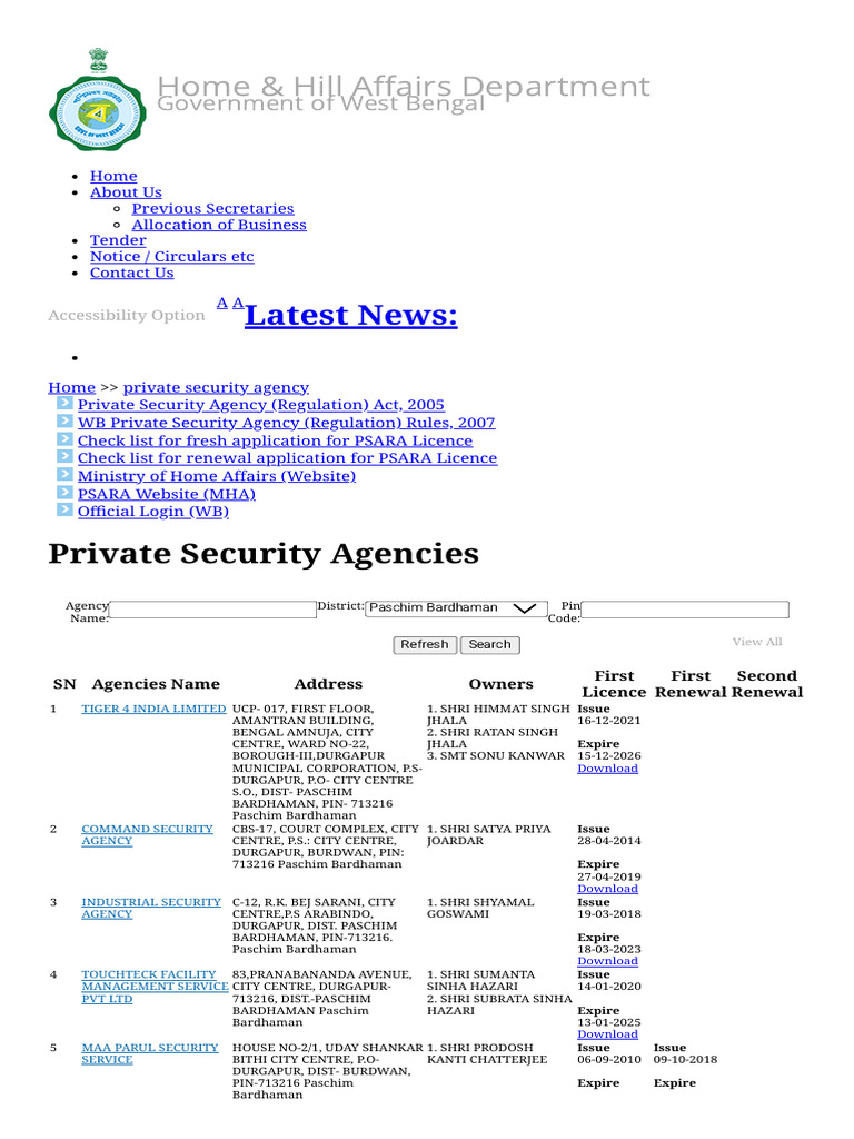 Private Security Agency | PDF