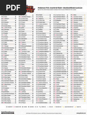 pokemon destined rivals card list english - TCG - Collection Tracker All "Destined Rivals" English Card
