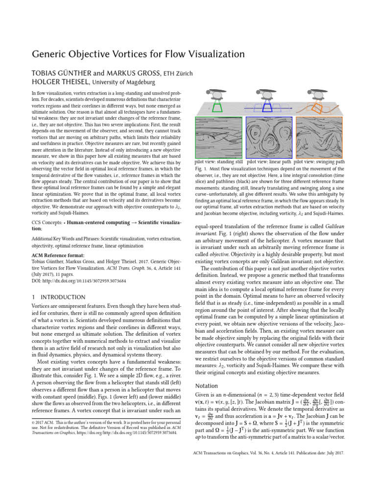 Objective Vortex Extraction Methods | PDF | Vortices | Physics