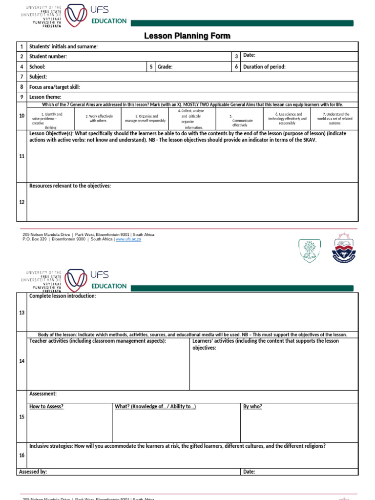 Lesson Planning Template for Educators | PDF | Learning | Intelligence